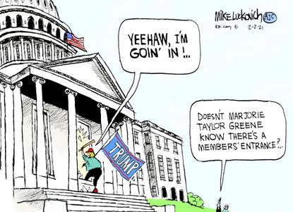Political Cartoon U.S. marjorie taylor greene capitol riot