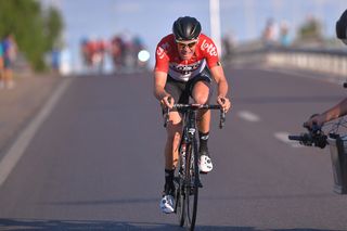 Jelle Wallays (Lotto Soudal) launching his winning move from the breakaway