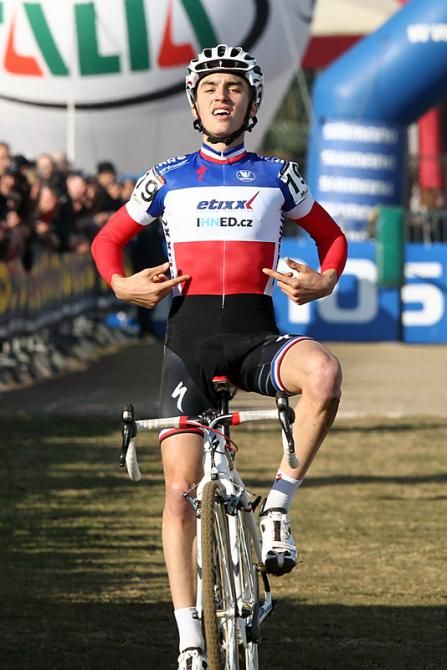Julian Alaphilippe (France) soloed to victory at the Rome round of the World Cup