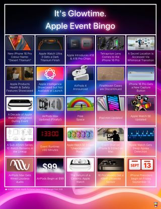 Apple event bingo