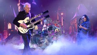 Rush onstage at the Kia Forum