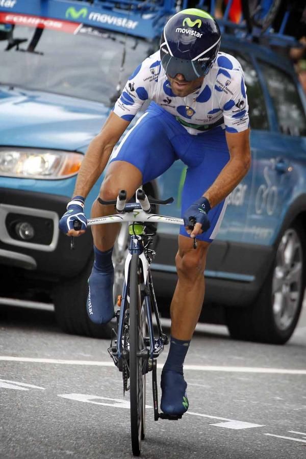 Alejandro Valverde (Movistar) limits his losses in the time trial.