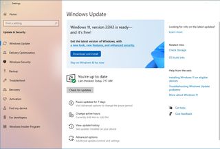 Windows 10 version 22H2 with 11 support