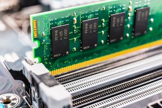 RAM sticks in a motherboard