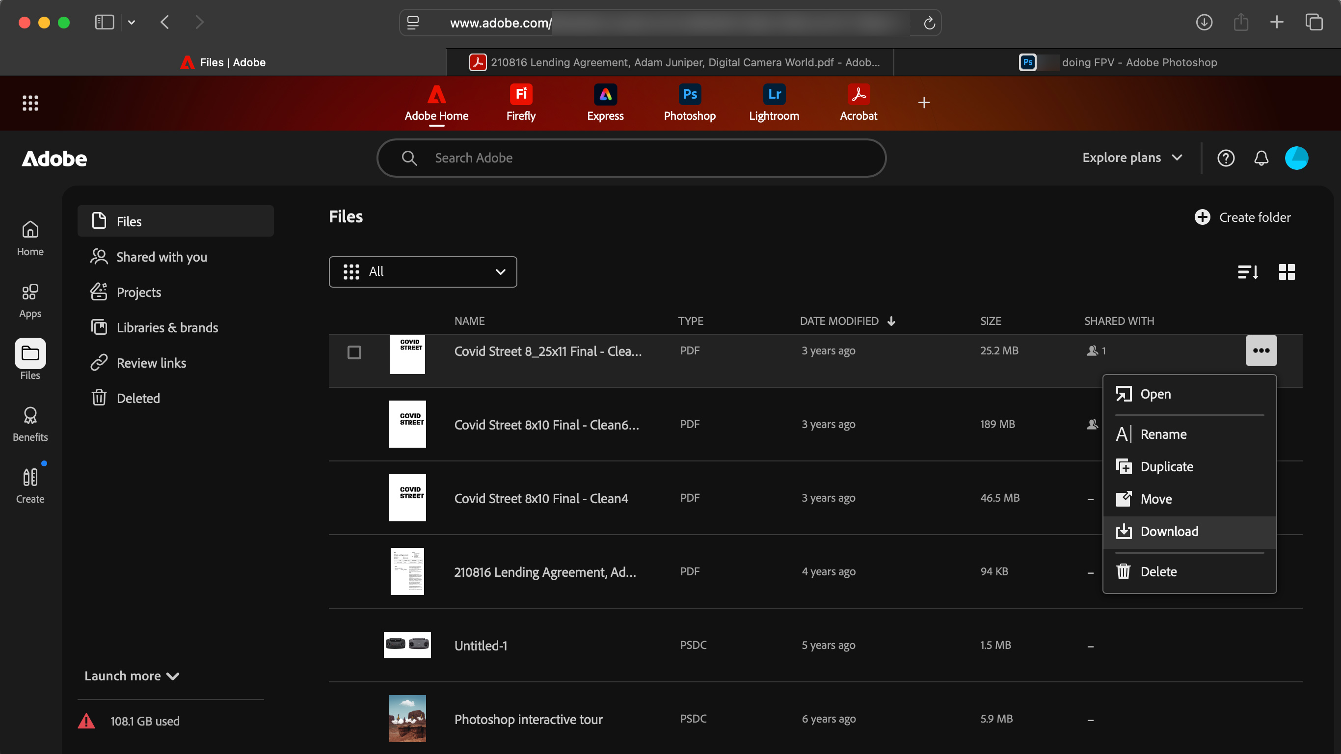 Downloading Files in Creative Cloud by Adam Juniper