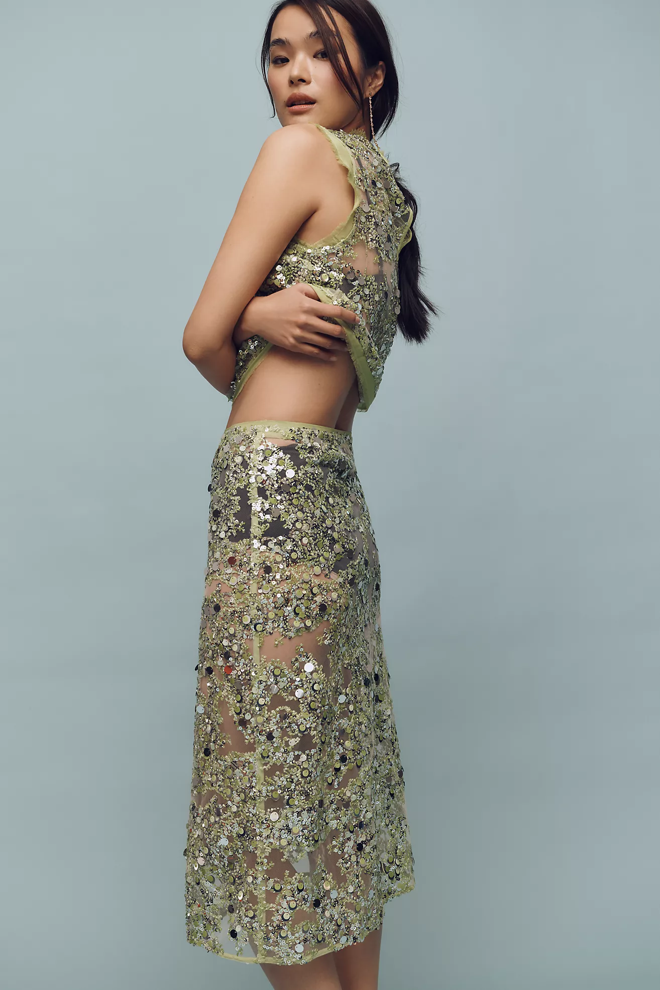 Baum Und Pferdgarten Shania Sequin Sheer Midi Skirt