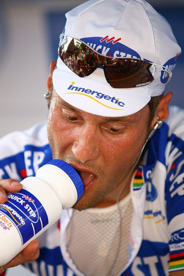 Tom Boonen (Quick Step) warms up ahead of the time trial.