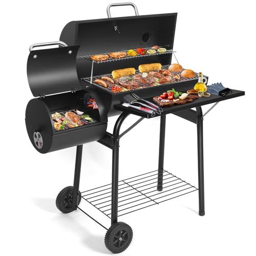 Sunlifer Charcoal Grill Offset Smoker
