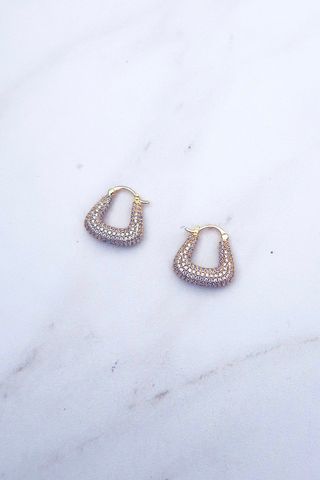 Ten Wilde pave triangle hoop earrings