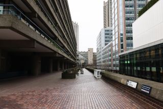 Outside the Barbican Centre in London