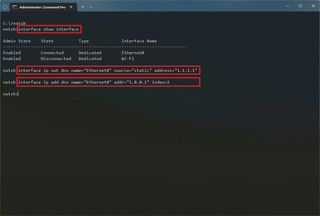 Windows 11 command change DNS settings