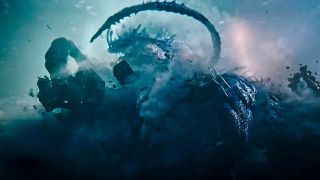 Titan X erupting from its rocky prison in Axis Mundi in Monarch: Legacy of Monsters season 2 episode 1