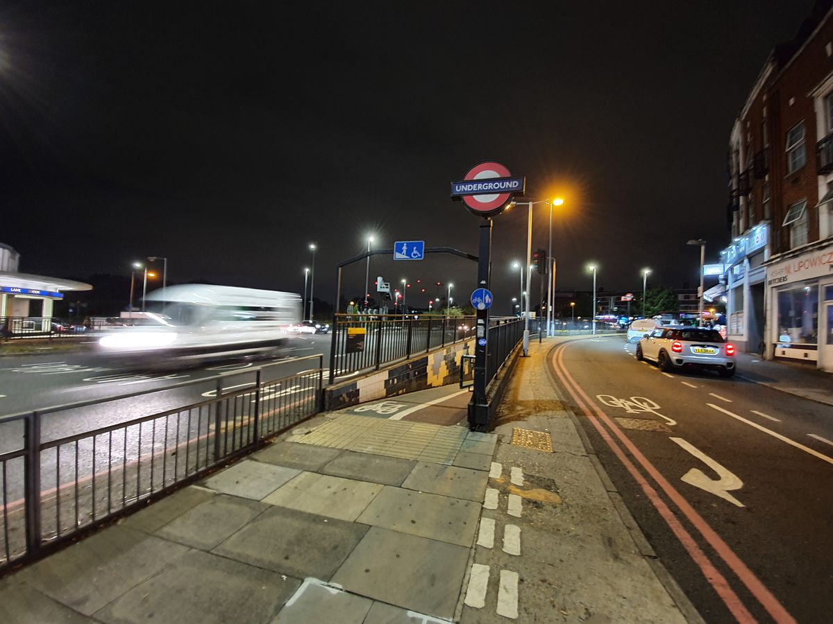 Night mode performs well outdoors, though can't freeze moving objects, owing to a longer exposure.