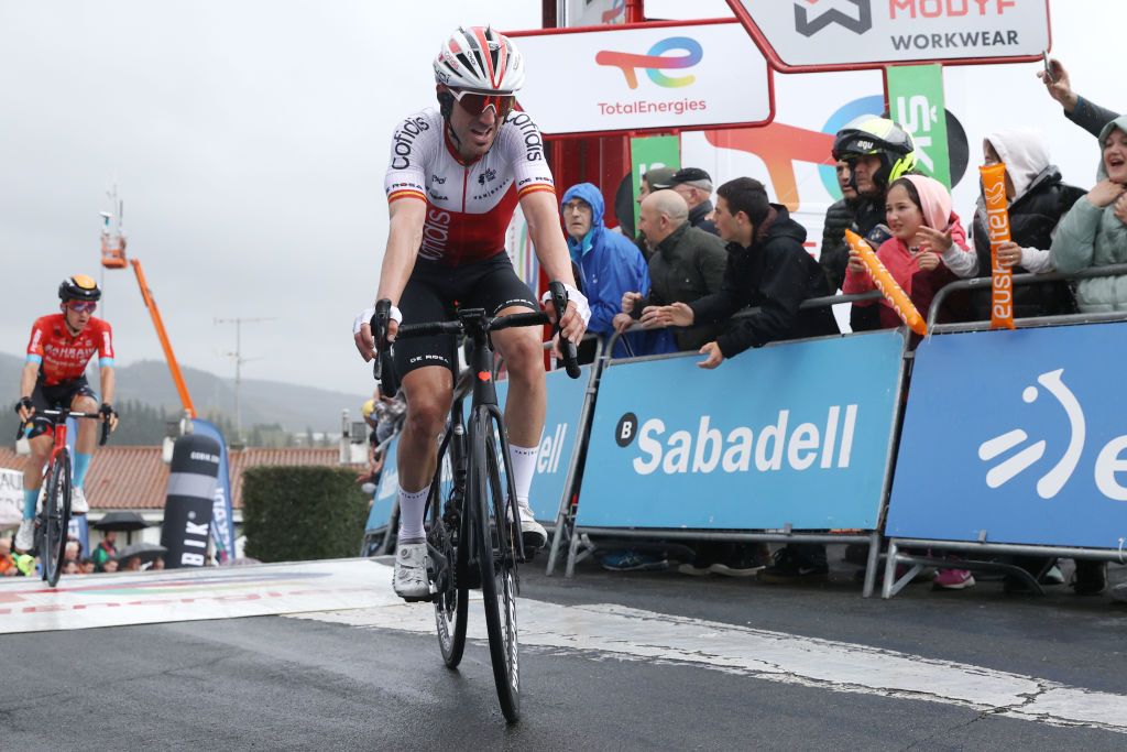 MALLABIA SPAIN APRIL 08 Ion Izagirre Insausti of Spain and Team Cofidis crosses the finish line during the 61st Itzulia Basque Country 2022 Stage 5 a 1638km stage from Zamudio to Mallabia 305m itzulia WorldTour on April 08 2022 in Mallabia Spain Photo by Gonzalo Arroyo MorenoGetty Images