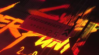 A fiery red-orange glitch graphic shows a circuit board labeled “UPDATE 2.5,” with update arrows and oversized glowing text, creating an urgent cyber-tech mood.