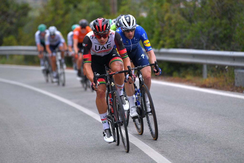 ALTO DO MALHO LOUL PORTUGAL MAY 09 Ryan Gibbons of South Africa and UAE Team Emirates in the Breakaway during the 47th Volta Ao Algarve 2021 Stage 5 a 1701km stage from Albufeira to Alto do Malho 510m Loul VoltAlgarve VAlgarve2021 on May 09 2021 in Alto do Malho Loul Portugal Photo by Luc ClaessenGetty Images