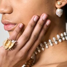 A close up of nails from a Dior fashion show