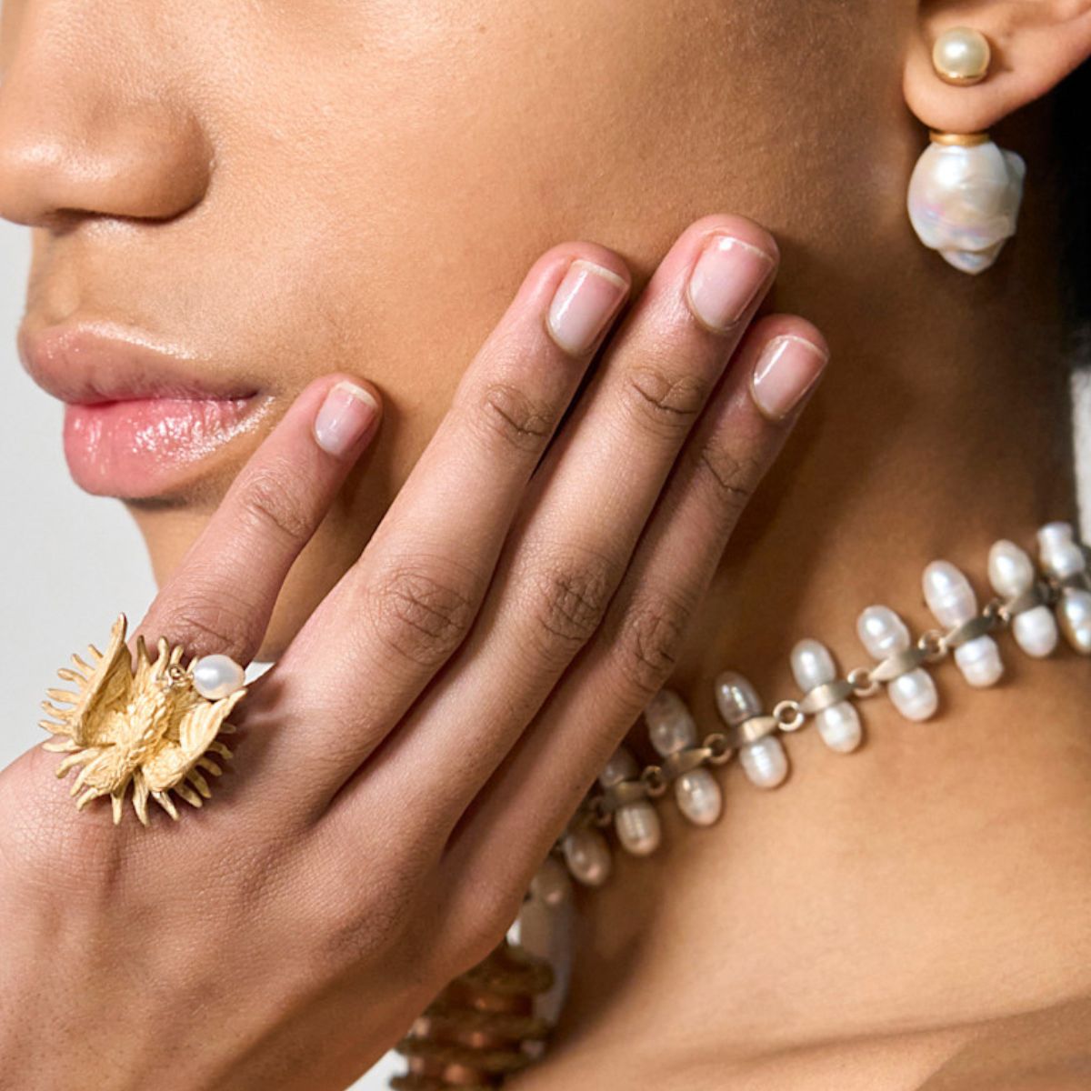 A close up of nails from a Dior fashion show
