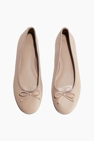 beige ballet flats with bow
