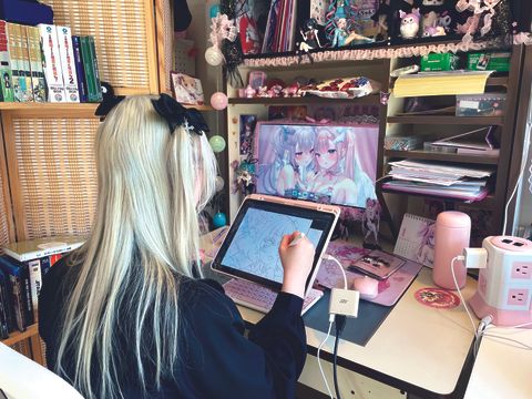 Inside the studio of anime artists Linnea Kataja and Bellamy Luna
