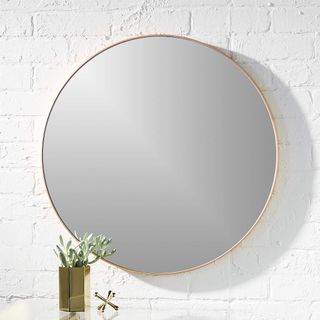 brass round mirror