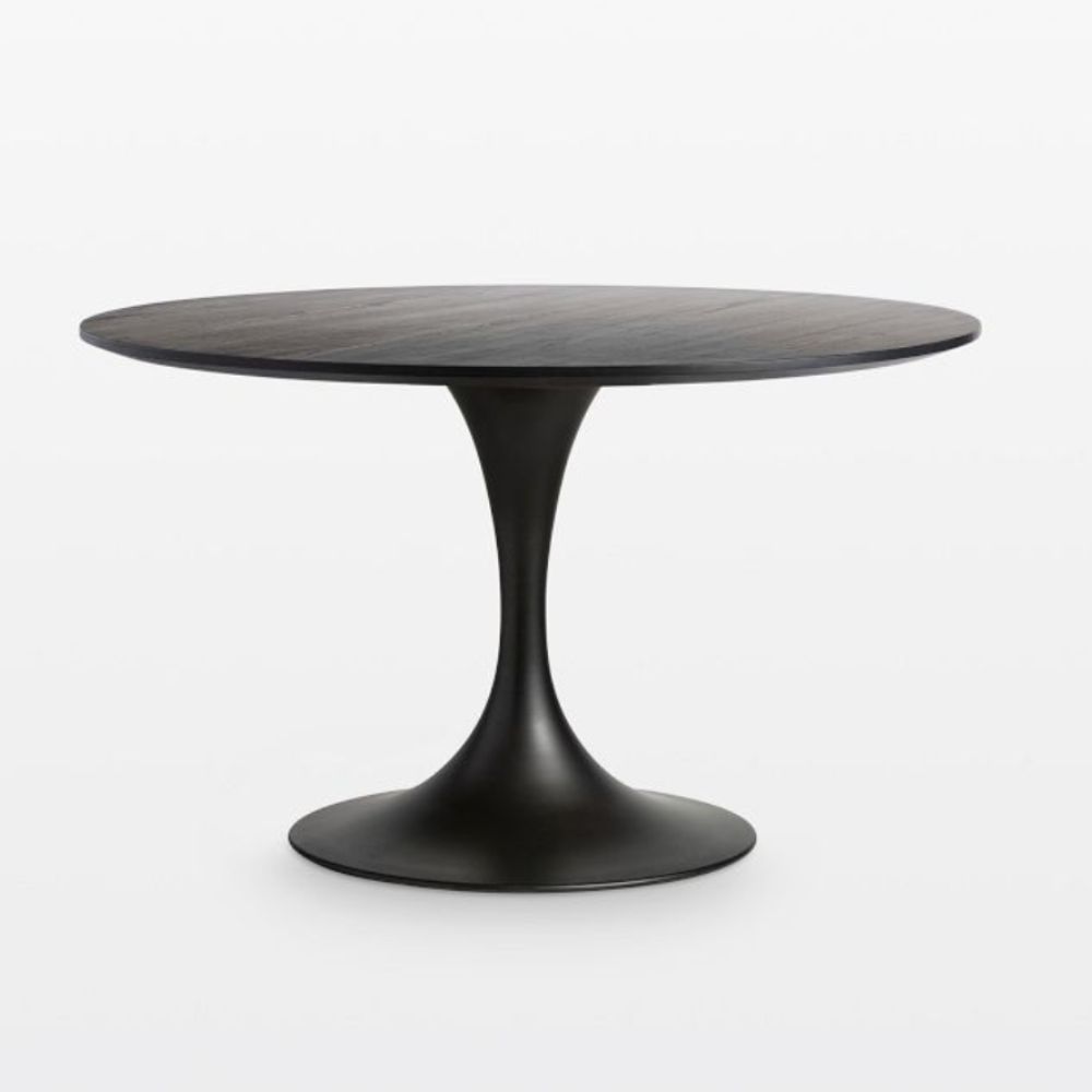 Round black dining table