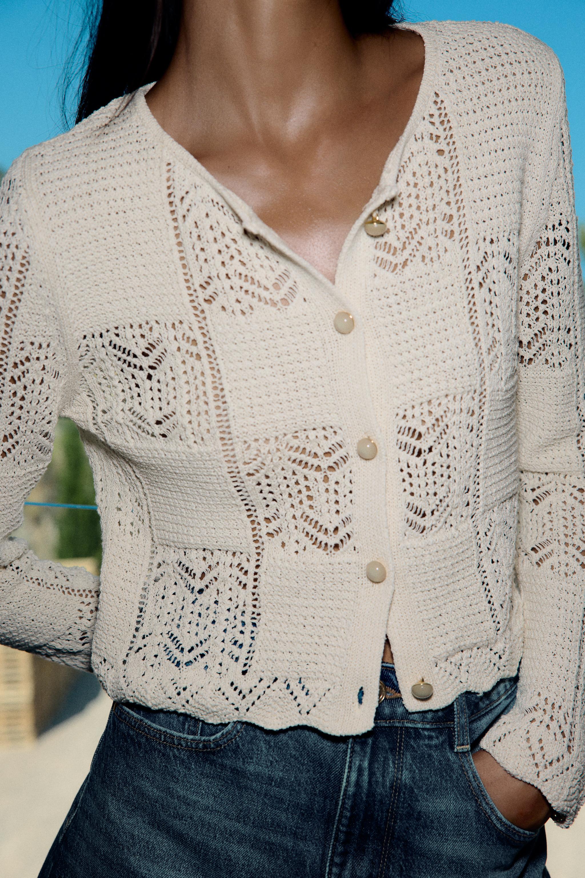 Pointelle Knit Cardigan