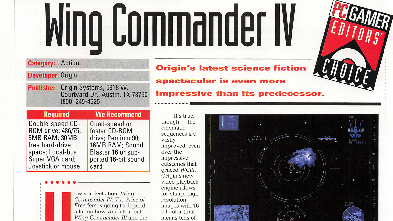 PC Gamer 024 Wing Commander review
