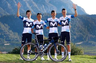 Movistar riders and Canyon Aeroad race bike