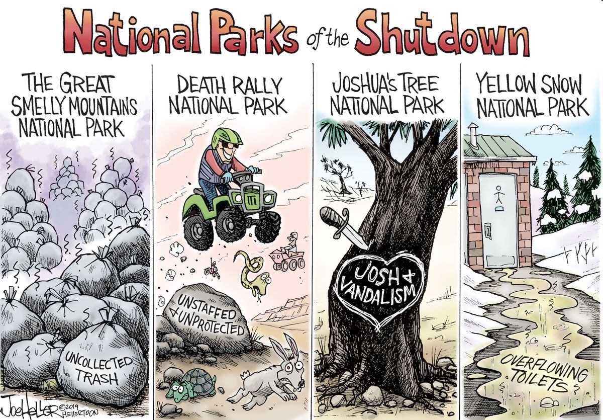 Editorial cartoon U.S. government shutdown national parks | The Week