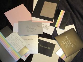 'A multi-coloured array of my invitations to the Paris couture shows.'