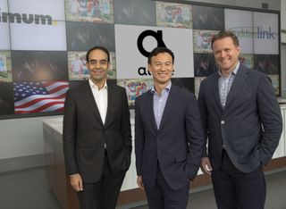 Leading the way at Altice USA (l. to r.): co-president and chief operating officer Hakim Boubazine, CEO Dexter Goei and co-president and chief financial officer Charles Stewart. 