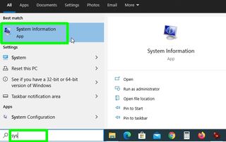 how to check PC specs in Windows 10 - system information