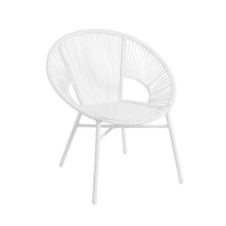Camden Round All Weather Wicker Outdoor Chair in white