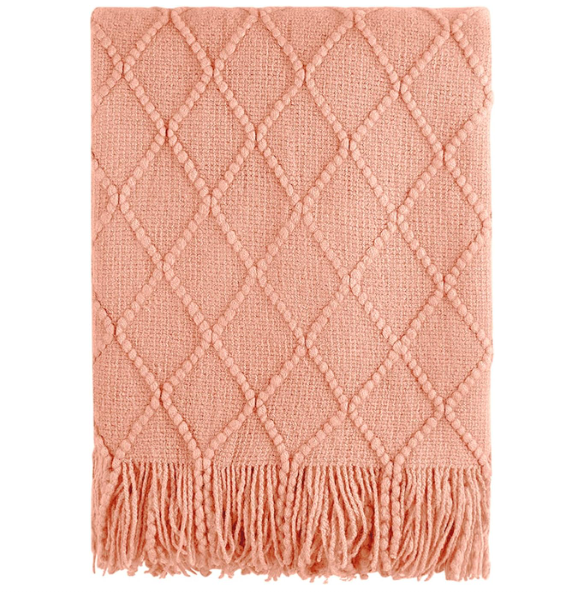 Peach fuzz throw blanket.