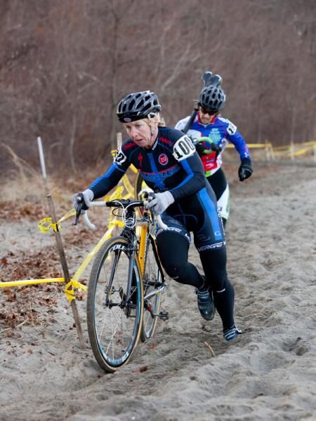 Laura Van Gilder and Sally Annis reach the beach.