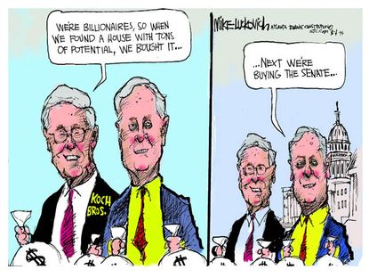 Political cartoon Koch brothers