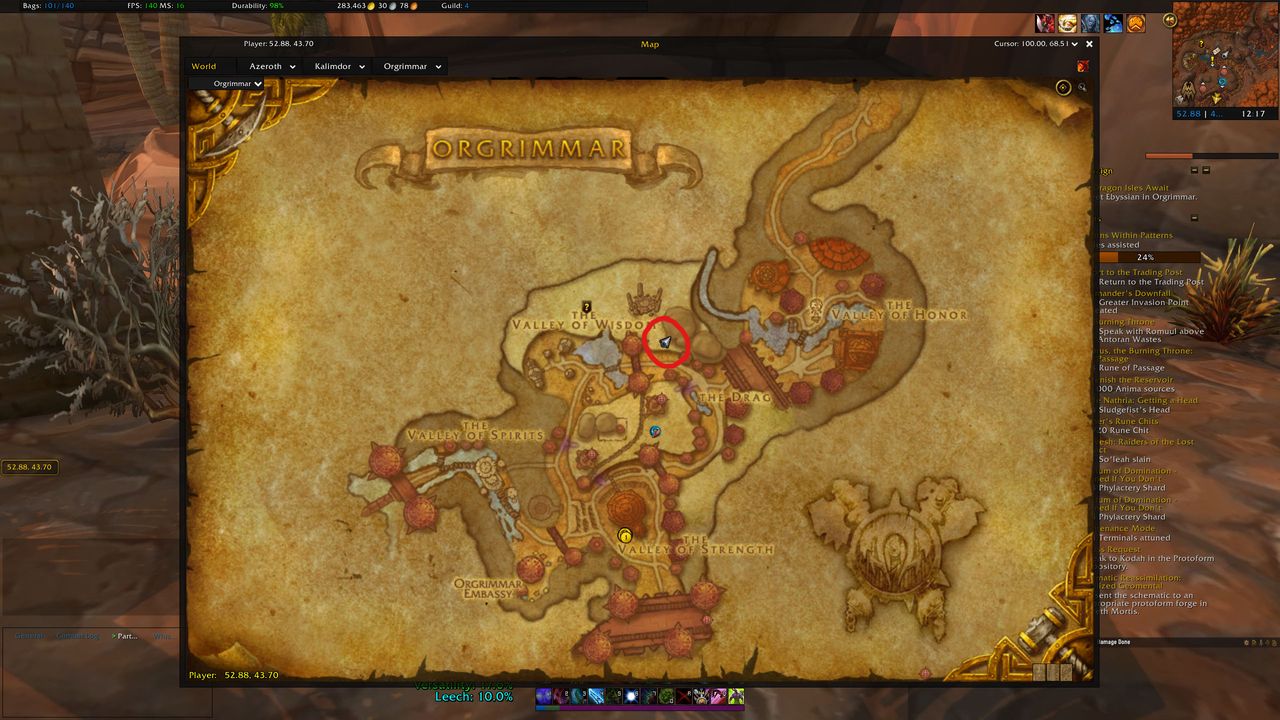 WoW timewalking vendor location