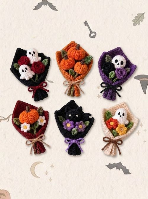 Handmade Crochet Halloween Bouquet