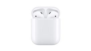 Pair of Apple AirPods on a white background