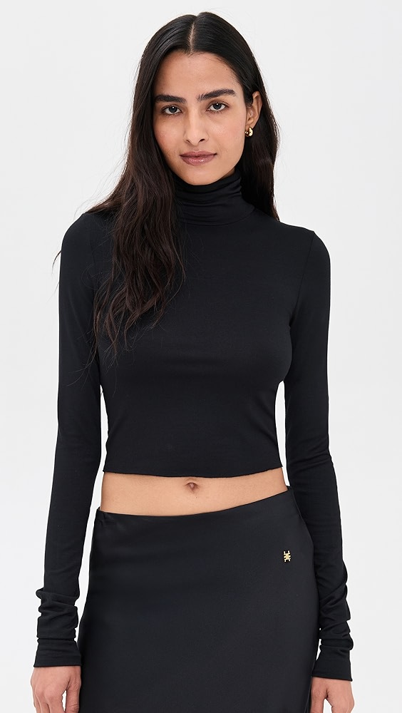 &amp;Eacute;terne Cropped Fitted Turtleneck Top
