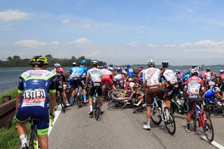 Riders crash on stage 15 of the 2021 Giro d'Italia