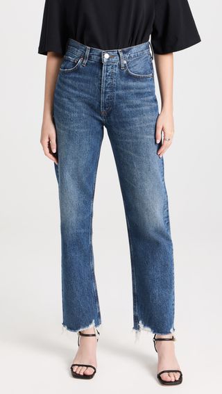 90's Pinch Waist High Rise Straight Jeans