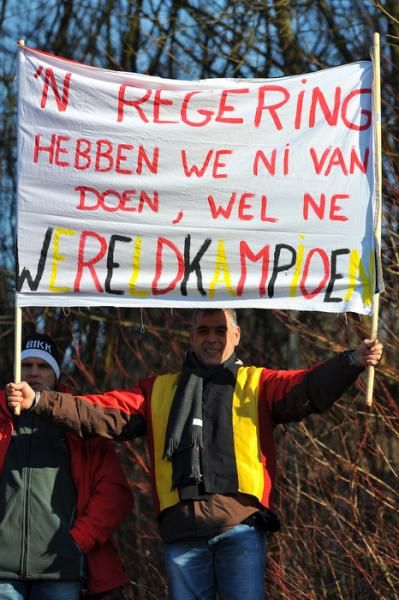 There were plenty of Belgian banner wavers in Sankt Wendel