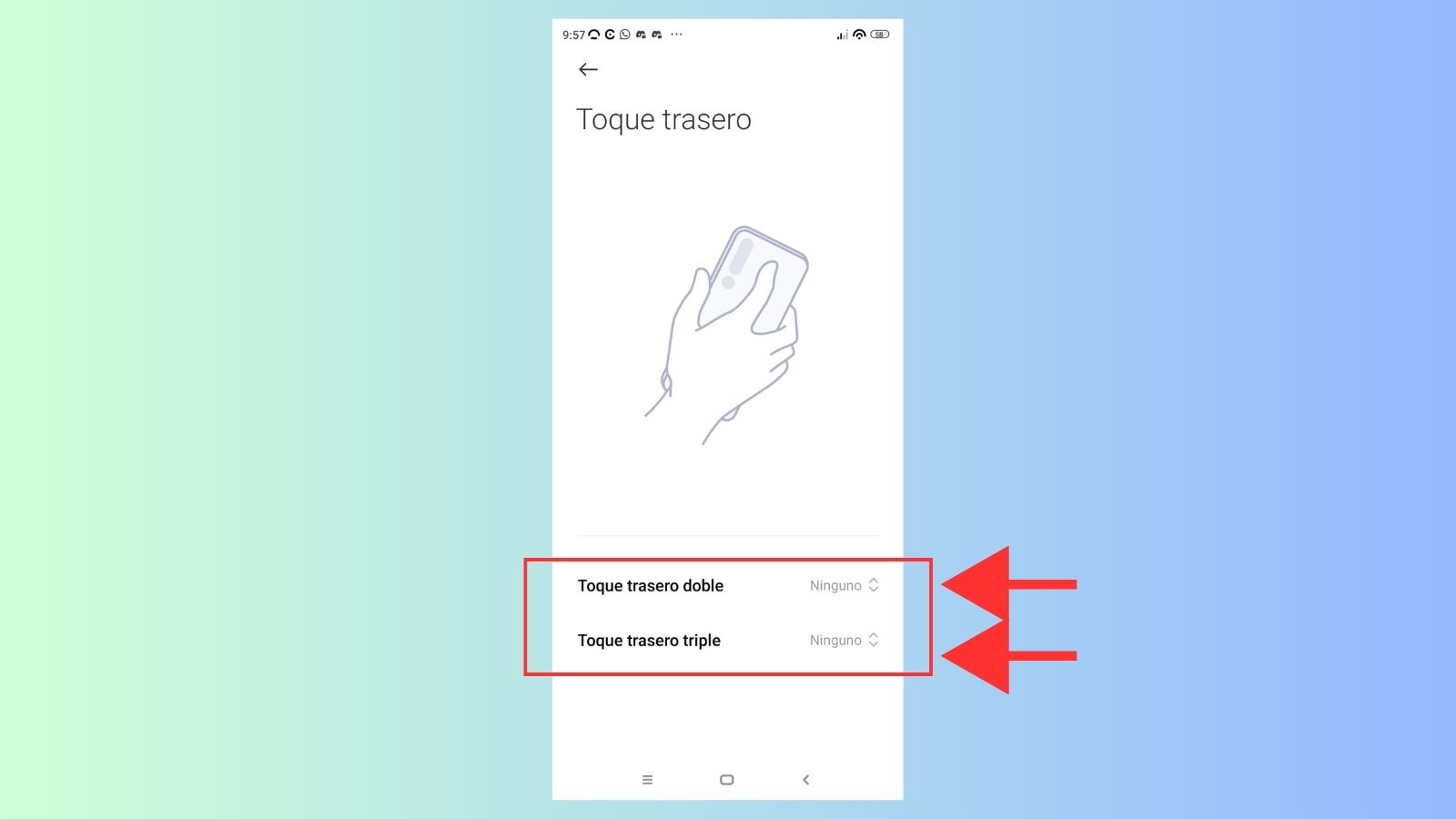 captura pantalla xiaomi configurar toque trasero