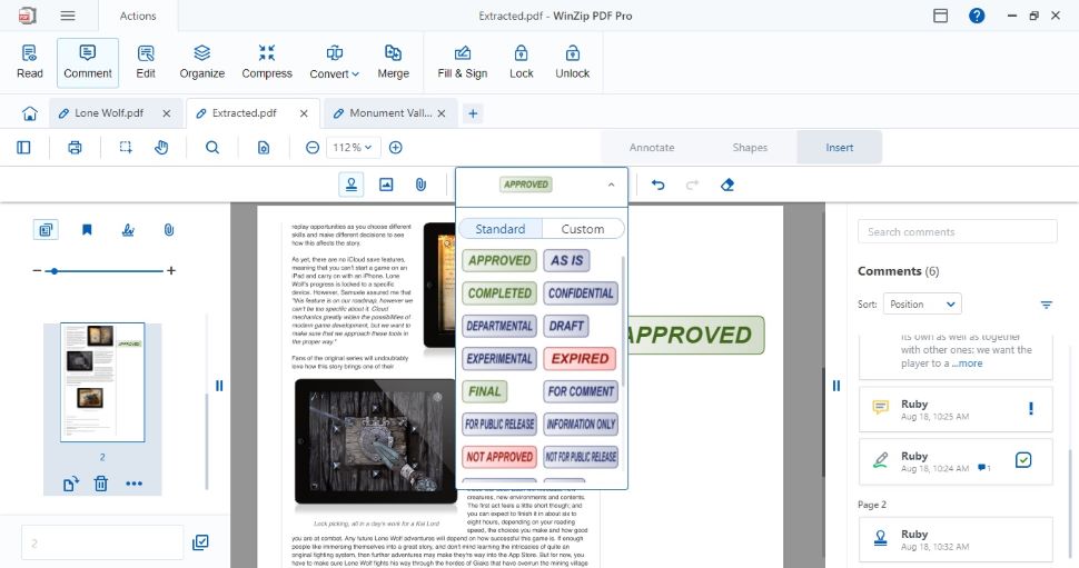 Screenshot of WinZip PDF Pro PDF Editor