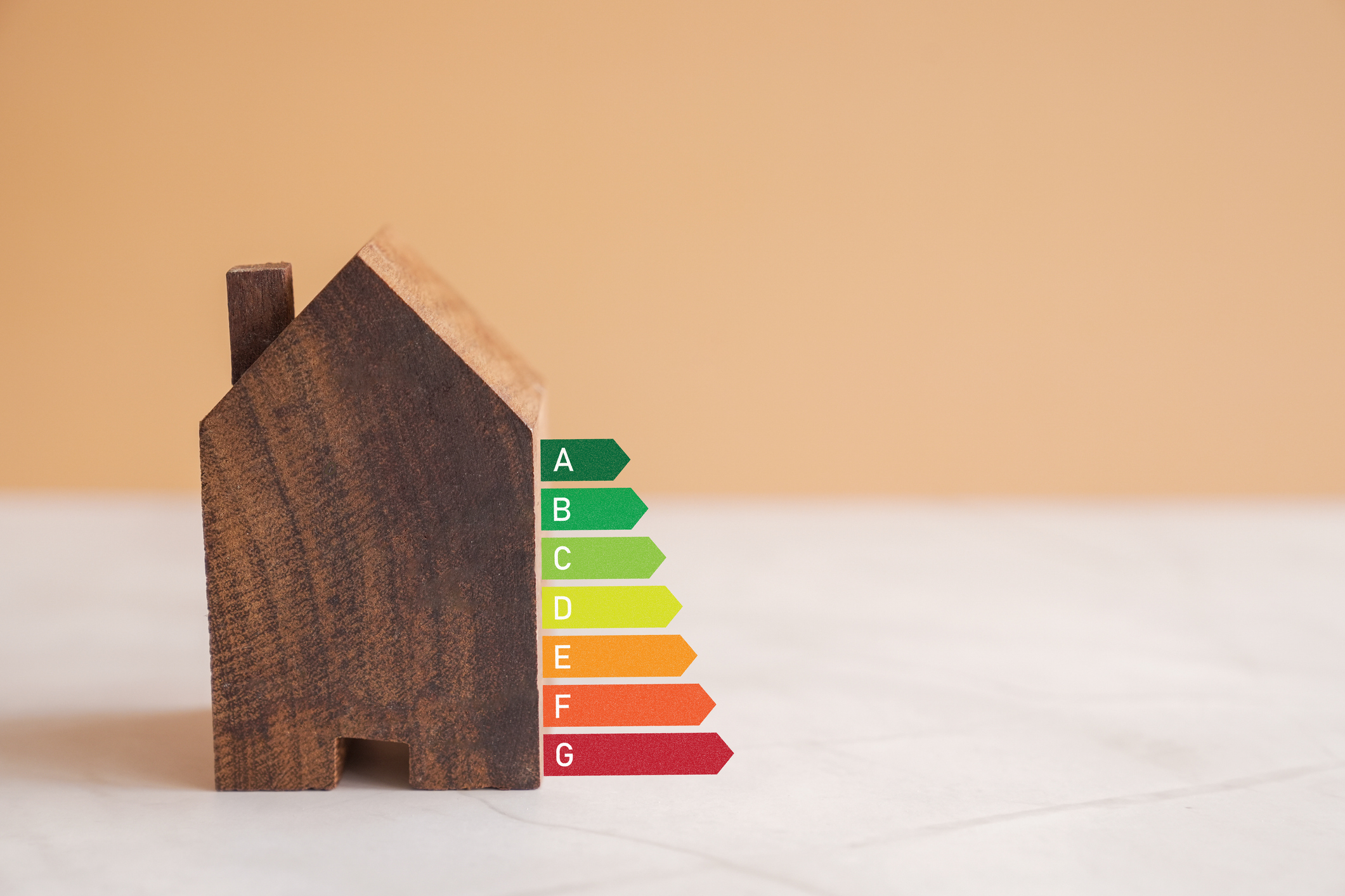 Wooden house with house efficiency rating
