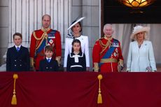 Kate Middleton stands with her family on the balcony at trooping the colour