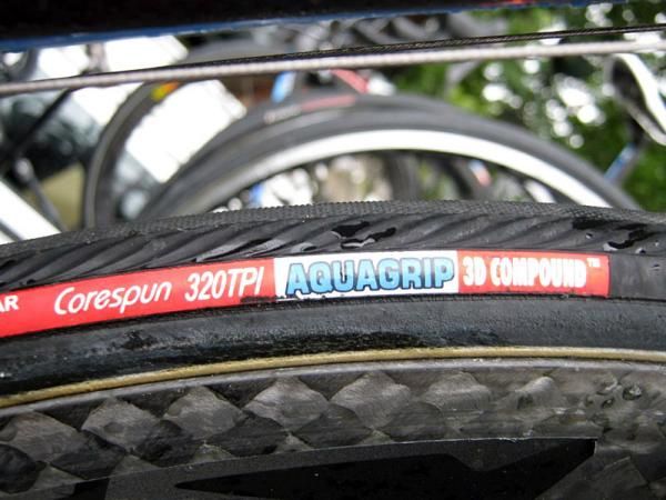Garmin-Transitions are using the special Vittoria Aquagrip tyres.