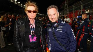 Axl Rose on the grid with Christian Horner